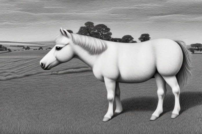 A shetland pony in a rural setting in vryburg