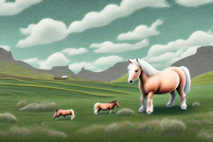 A shetland pony in a rural landscape in paarl