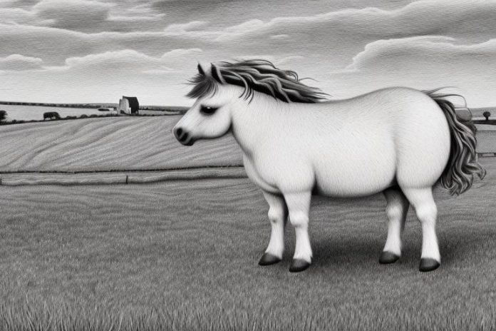 A shetland pony in a rural setting in somerset west