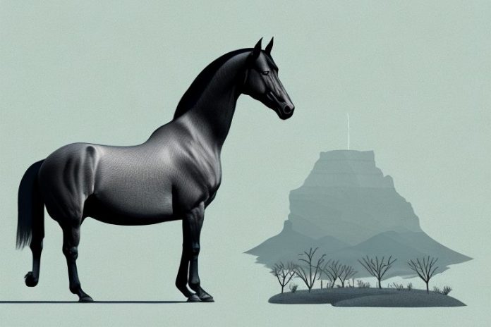 A tennessee walking horse in a south african landscape