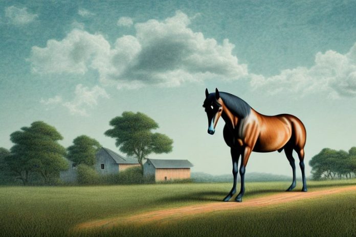 A tennessee walking horse in a rural landscape in amanzimtoti