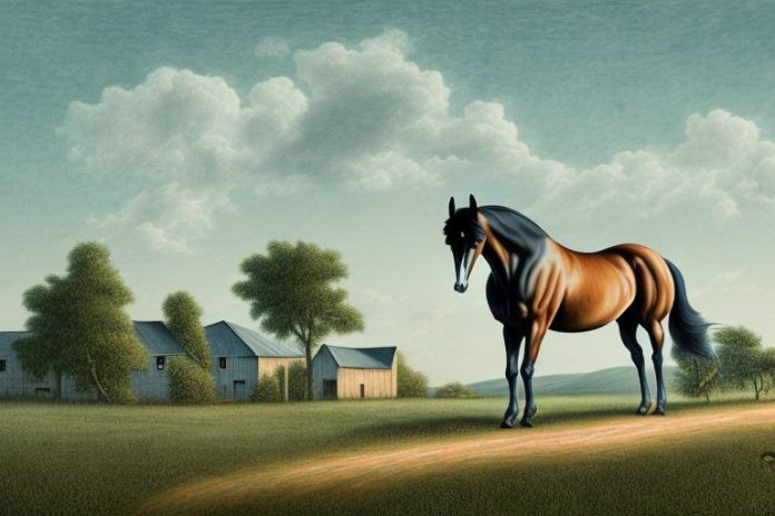 A tennessee walking horse in a rural landscape in port elizabeth