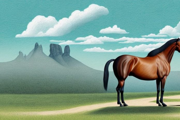 A tennessee walking horse in a scenic landscape in port alfred