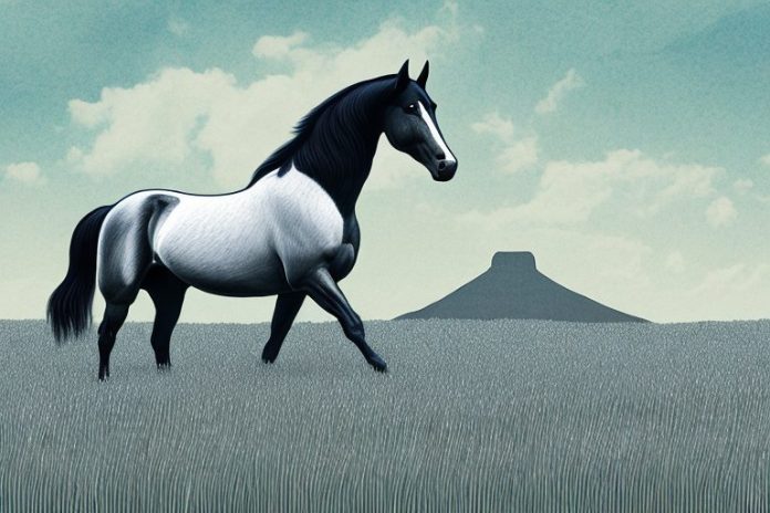 A tennessee walking horse in a field in jeffreys bay