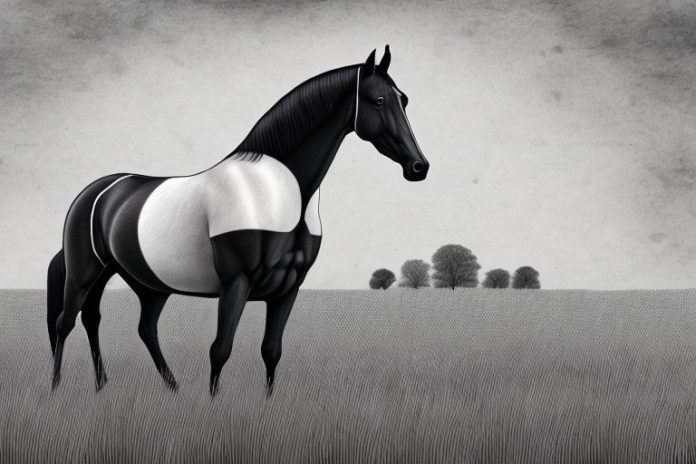 A tennessee walking horse in a field in free state