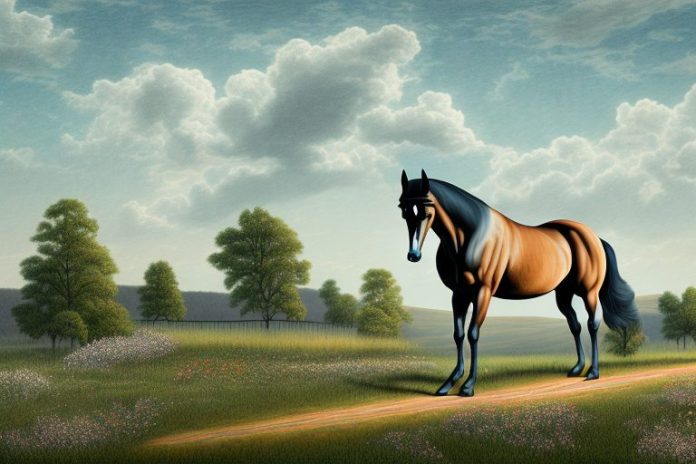 A tennessee walking horse in a rural landscape in bloemfontein