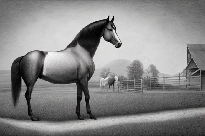 A tennessee walking horse in a rural setting in kroonstad