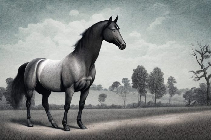 A tennessee walking horse in a rural johannesburg