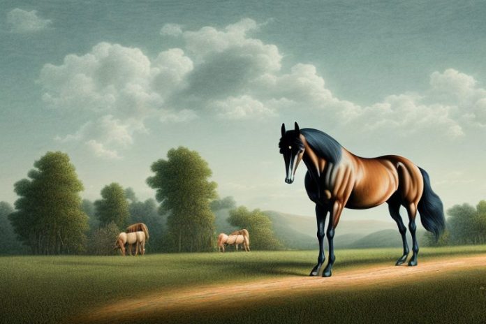 A tennessee walking horse in a rural landscape in east rand