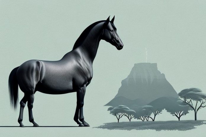 A tennessee walking horse in a south african landscape