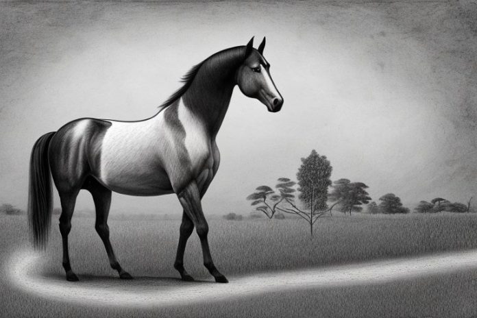 A tennessee walking horse in a rural setting in giyani