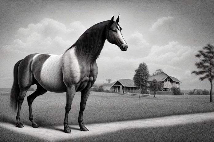 A tennessee walking horse in a rural setting in nelspruit