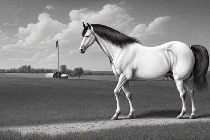 A tennessee walking horse in a rural setting in delmas