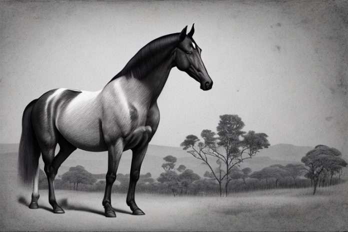 A tennessee walking horse in a rural south african setting
