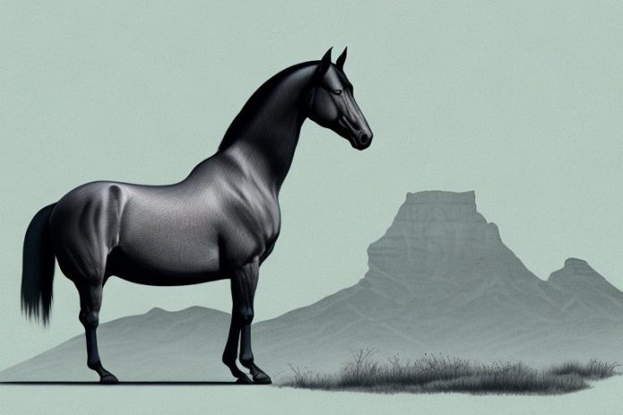 A tennessee walking horse in a south african landscape