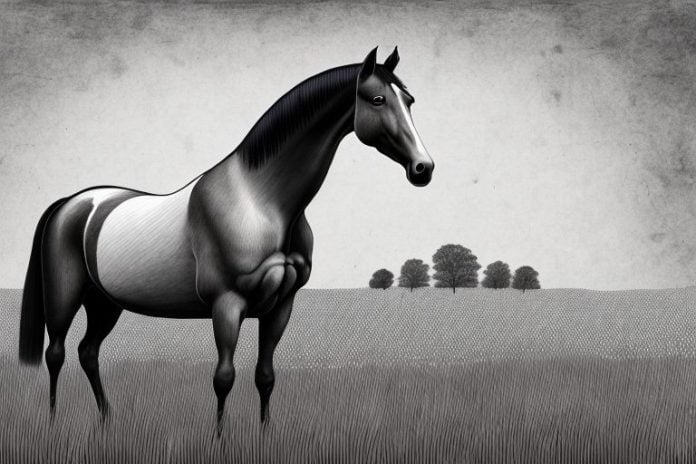 A tennessee walking horse in a field in warrenton