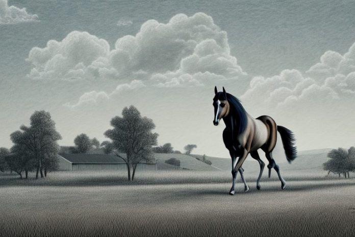 A tennessee walking horse in a rural stellenbosch landscape