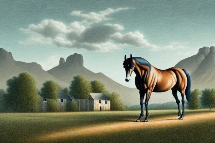 A tennessee walking horse in a rural landscape in paarl