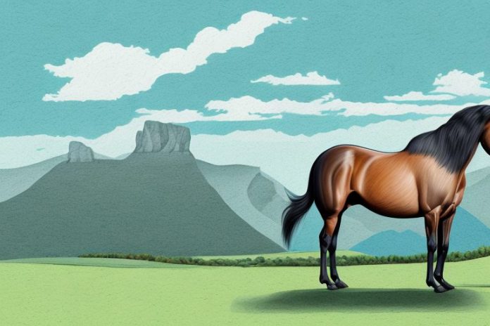 A tennessee walking horse in a scenic landscape in hermanus