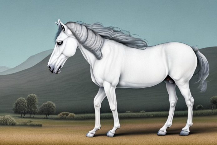 An andalusian horse in a rural setting in kwa zulu natal
