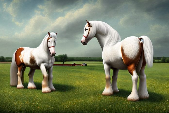 An american belgian draft horse in a rural setting