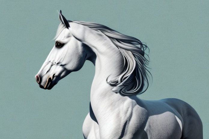 A majestic andalusian horse in a rural south african landscape