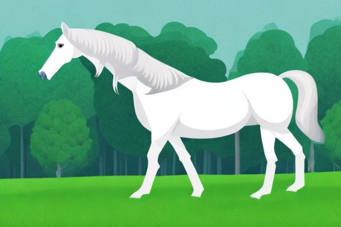 An andalusian horse in a rural setting