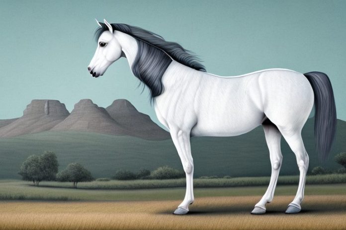 An andalusian horse in a rural south african landscape