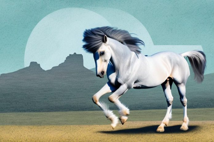 An andalusian horse in a rural south african landscape