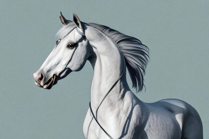 An andalusian horse in a rural setting in queenstown