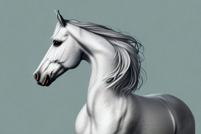 A majestic andalusian horse in a rural south african landscape