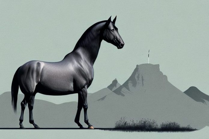 A tennessee walking horse in a south african landscape