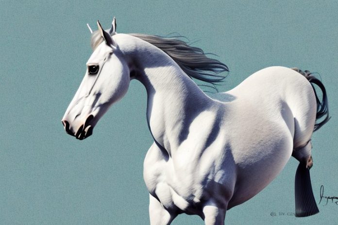 An andalusian horse in a rural setting in free state