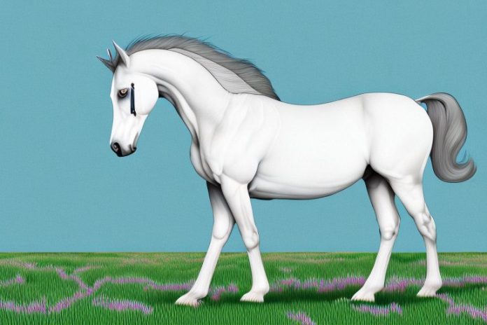 An andalusian horse in a field in bloemfontein