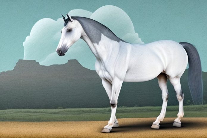 An andalusian horse in a rural south african landscape