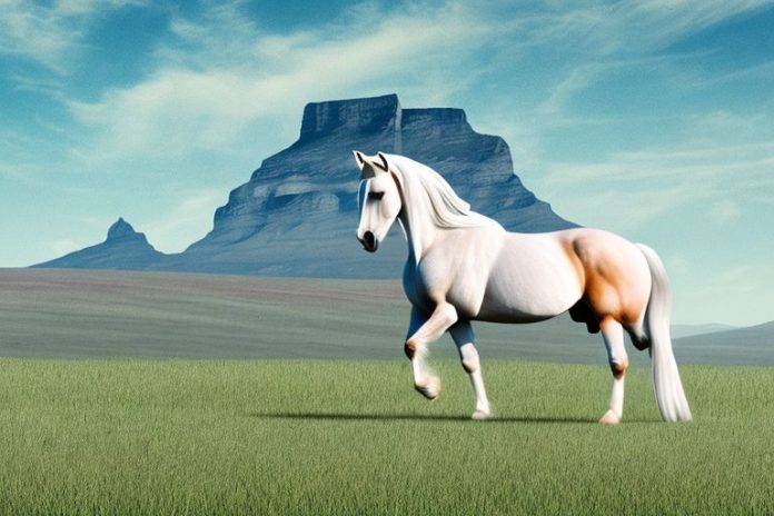 An andalusian horse in a field in harrismith