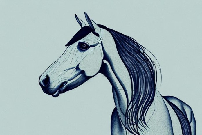 An andalusian horse in a johannesburg landscape