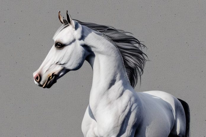An andalusian horse in a rural setting in krugersdorp