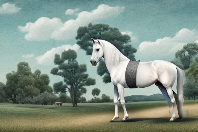 An andalusian horse in a grassy field in kempton park