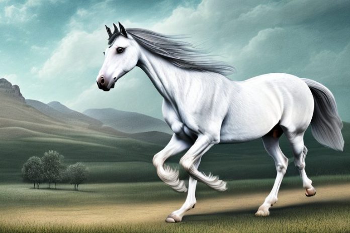 A beautiful andalusian horse in a rural landscape in germiston
