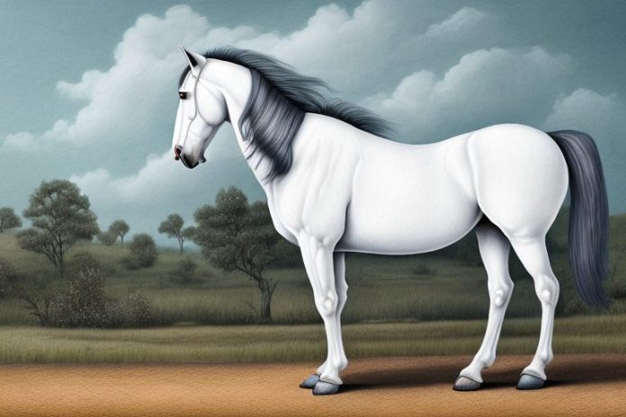 An andalusian horse in a rural setting in mokopane