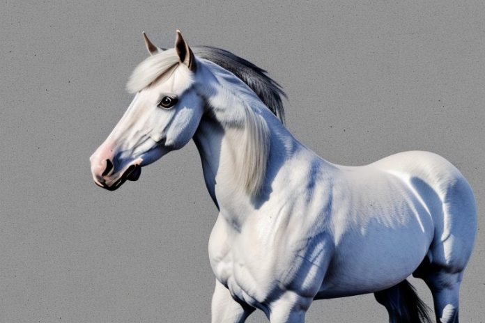 An andalusian horse in a rural setting in modimolle