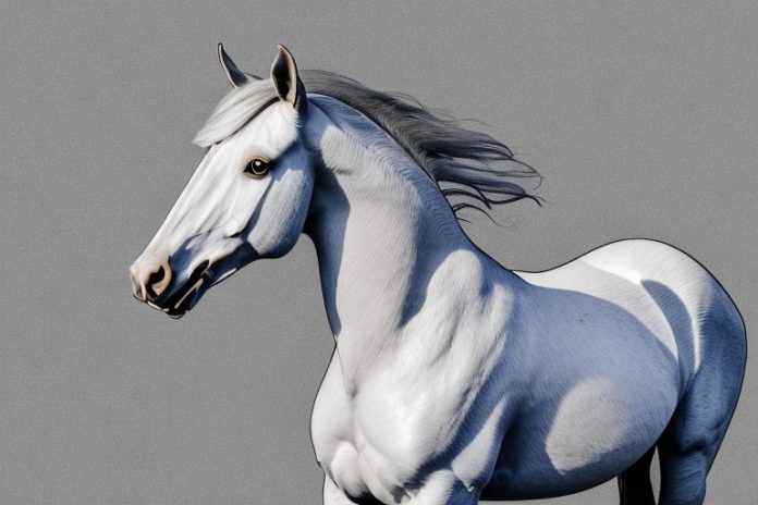 An andalusian horse in a rural setting in hazyview