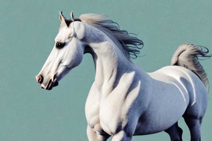 An andalusian horse in a rural setting in south africa
