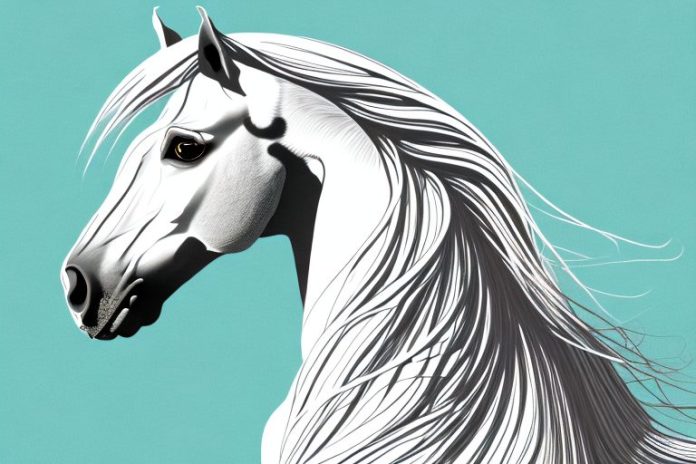 A majestic andalusian horse in a picturesque south african landscape