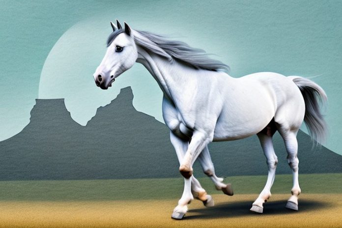 An andalusian horse in a rural south african landscape