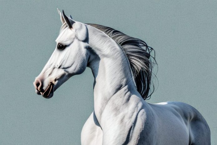 An andalusian horse in a rural setting in potchefstroom