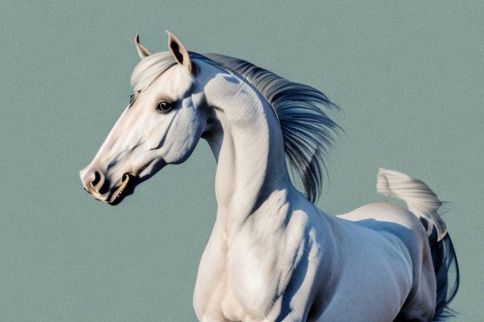 An andalusian horse in a rural setting in hartbeespoort