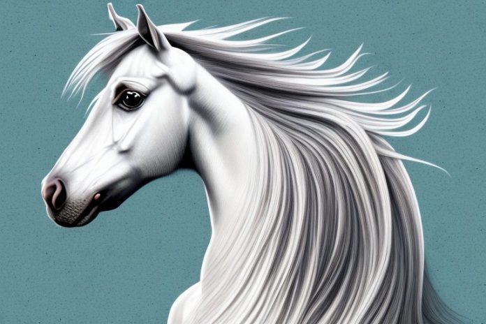 A majestic andalusian horse in a rural south african setting