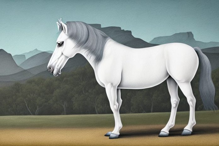 An andalusian horse in a rural setting in stellenbosch